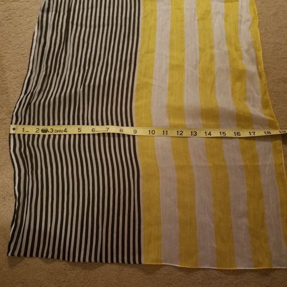 Krazy Kat Scarf New Stripe Yellow White Black